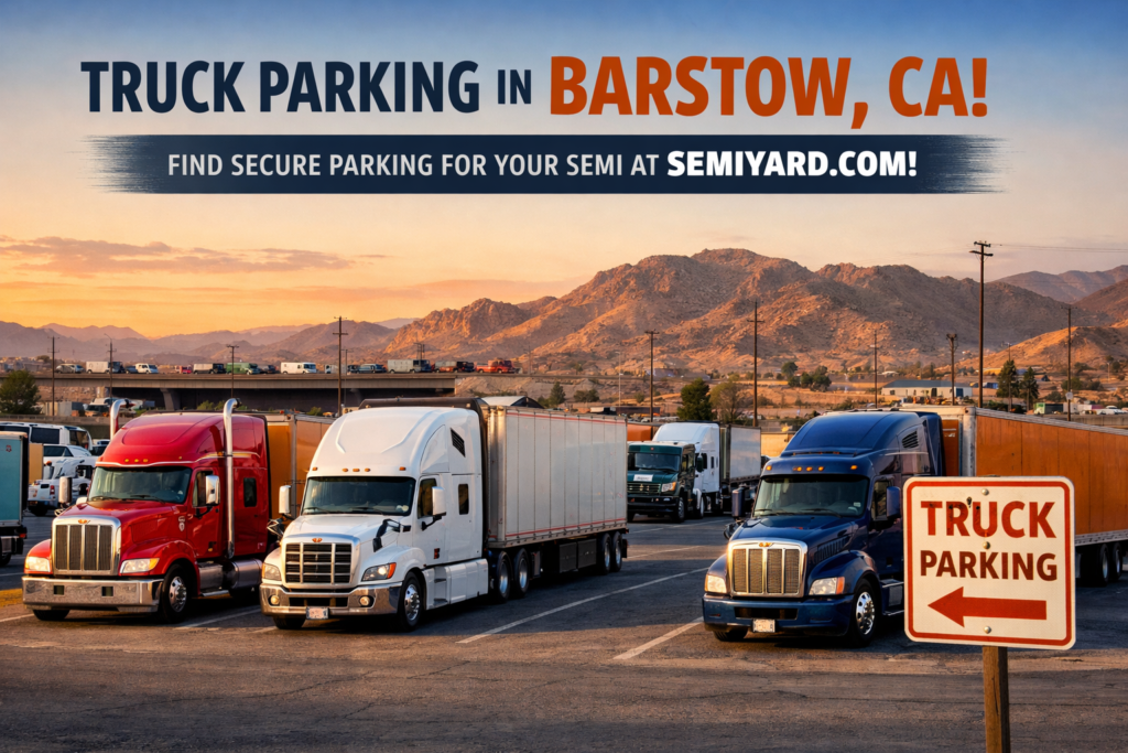Truck parking at golden hour in Barstow