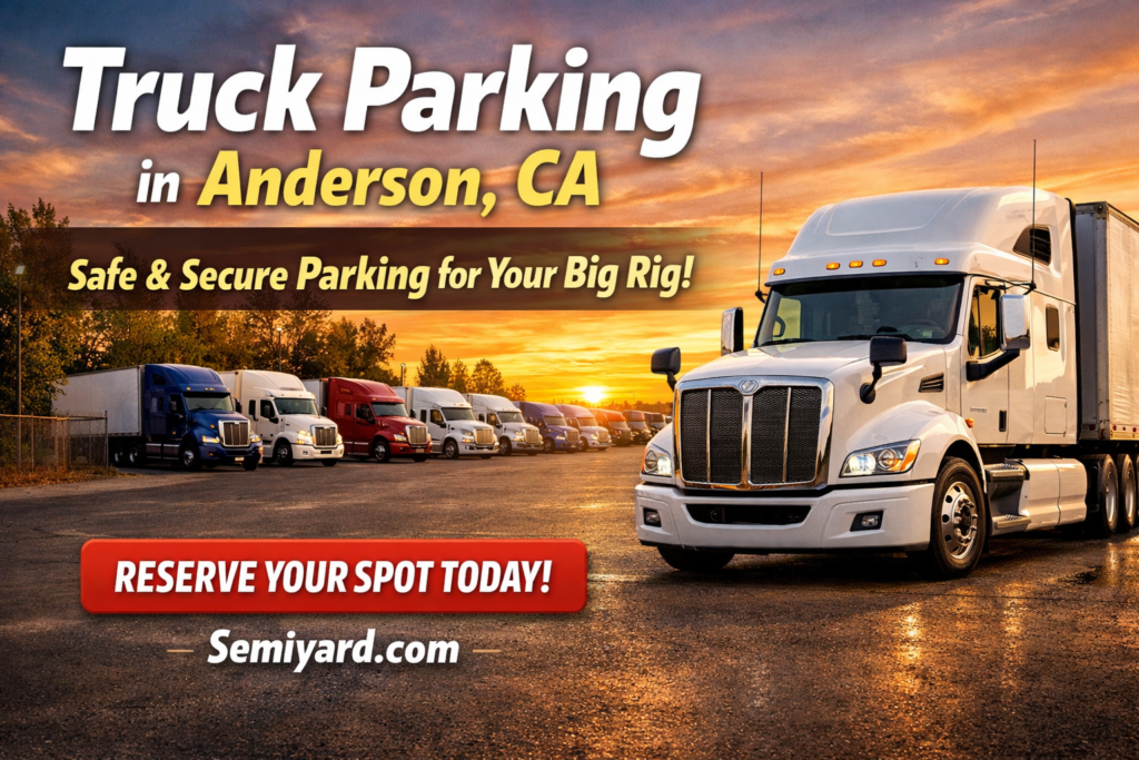 Truck parking at sunset in Anderson