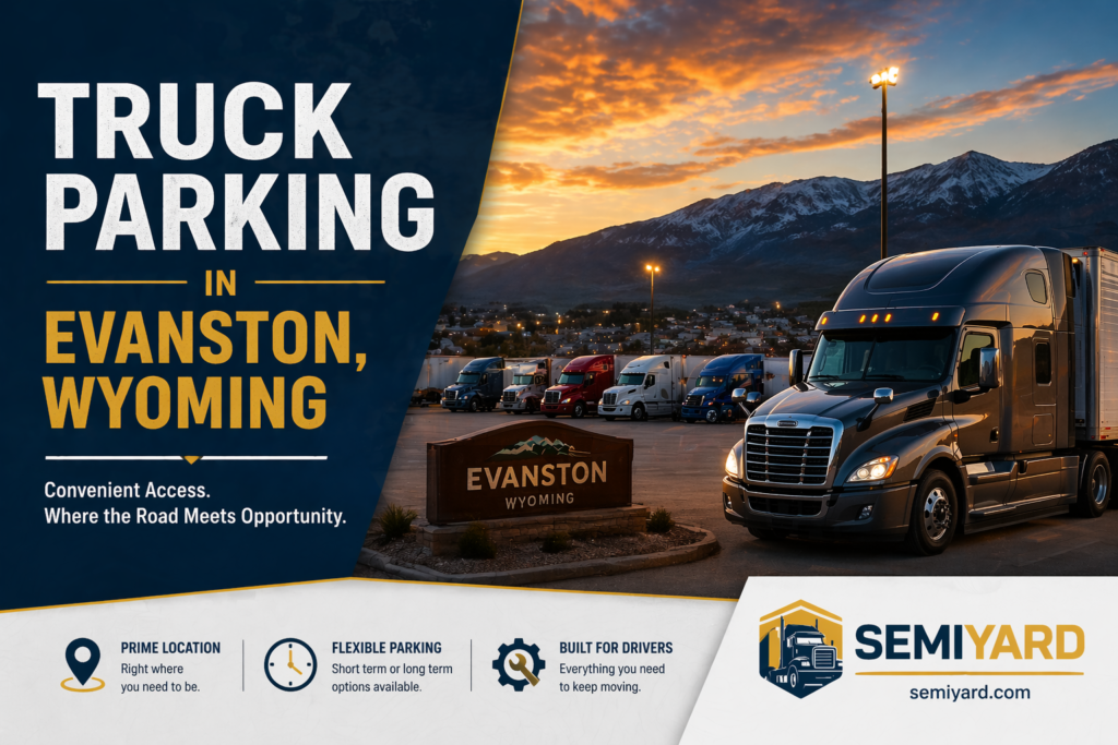 Truck parking in Evanston, Wyoming