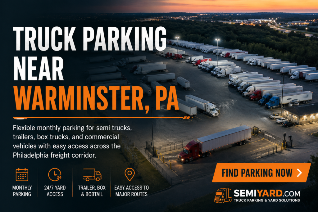 Truck Parking in Warminster, Pennsylvania
