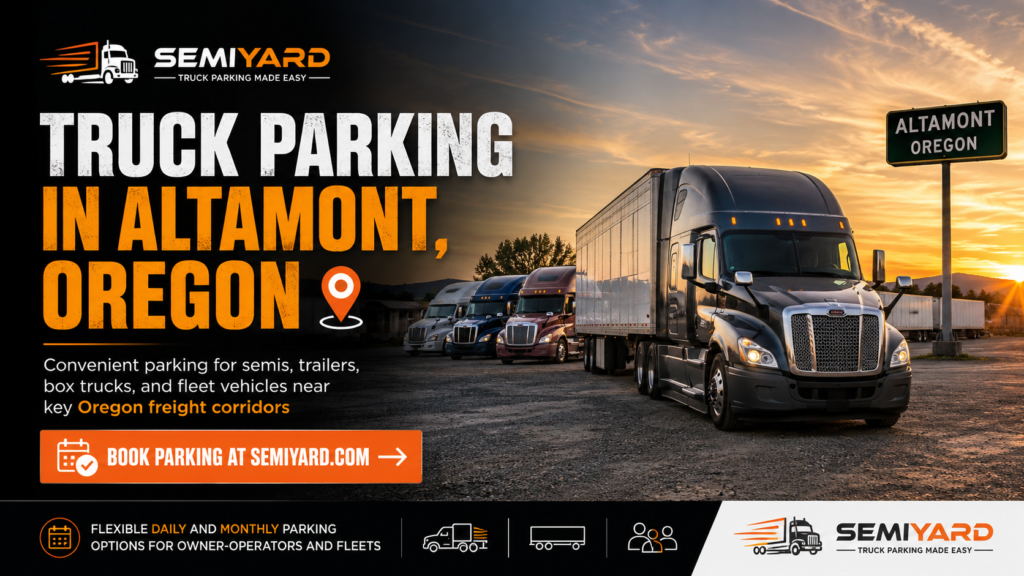 Truck parking at Altamont, Oregon