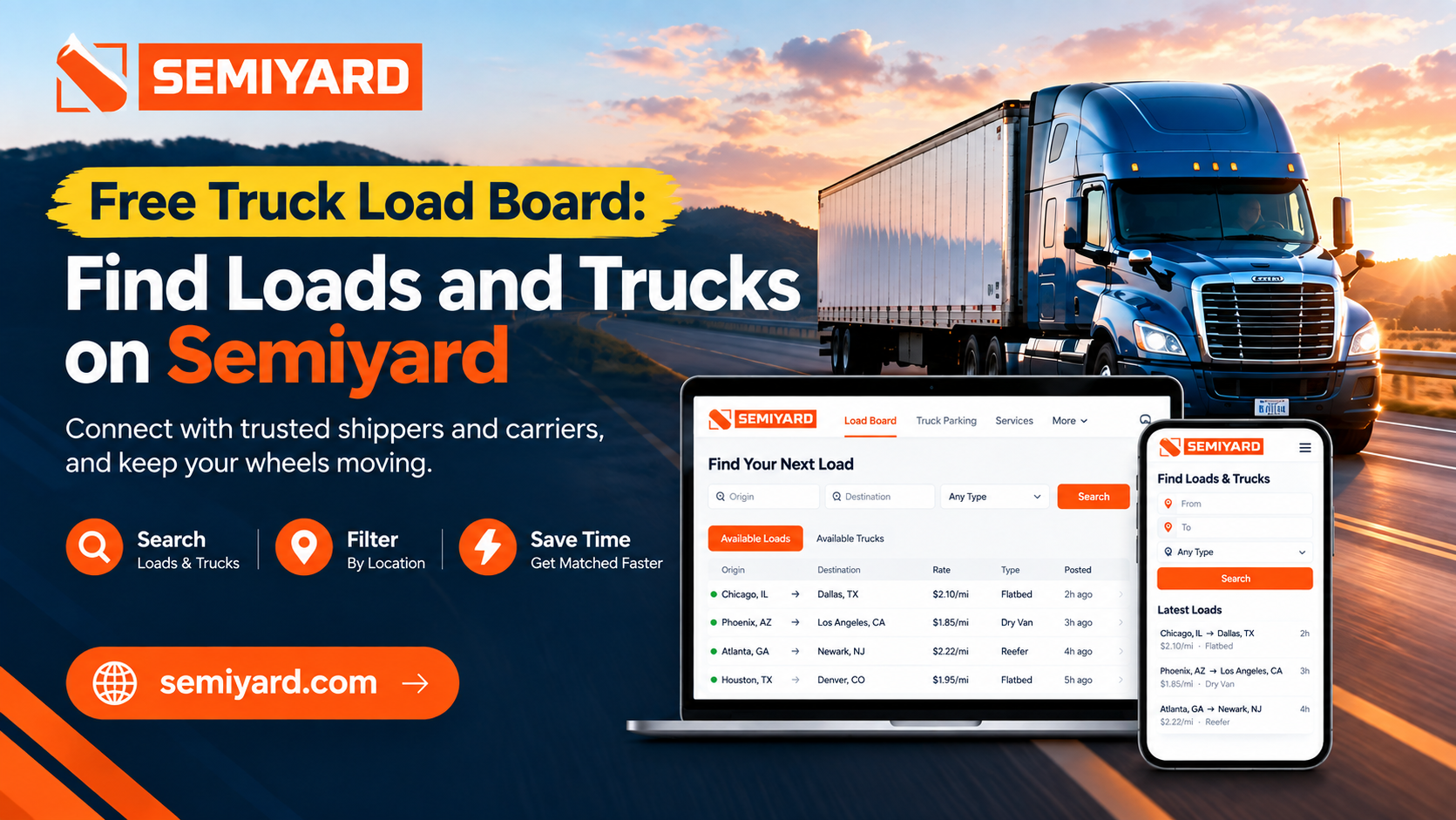 Free Truck Load Board: Find Loads and Trucks on Semiyard