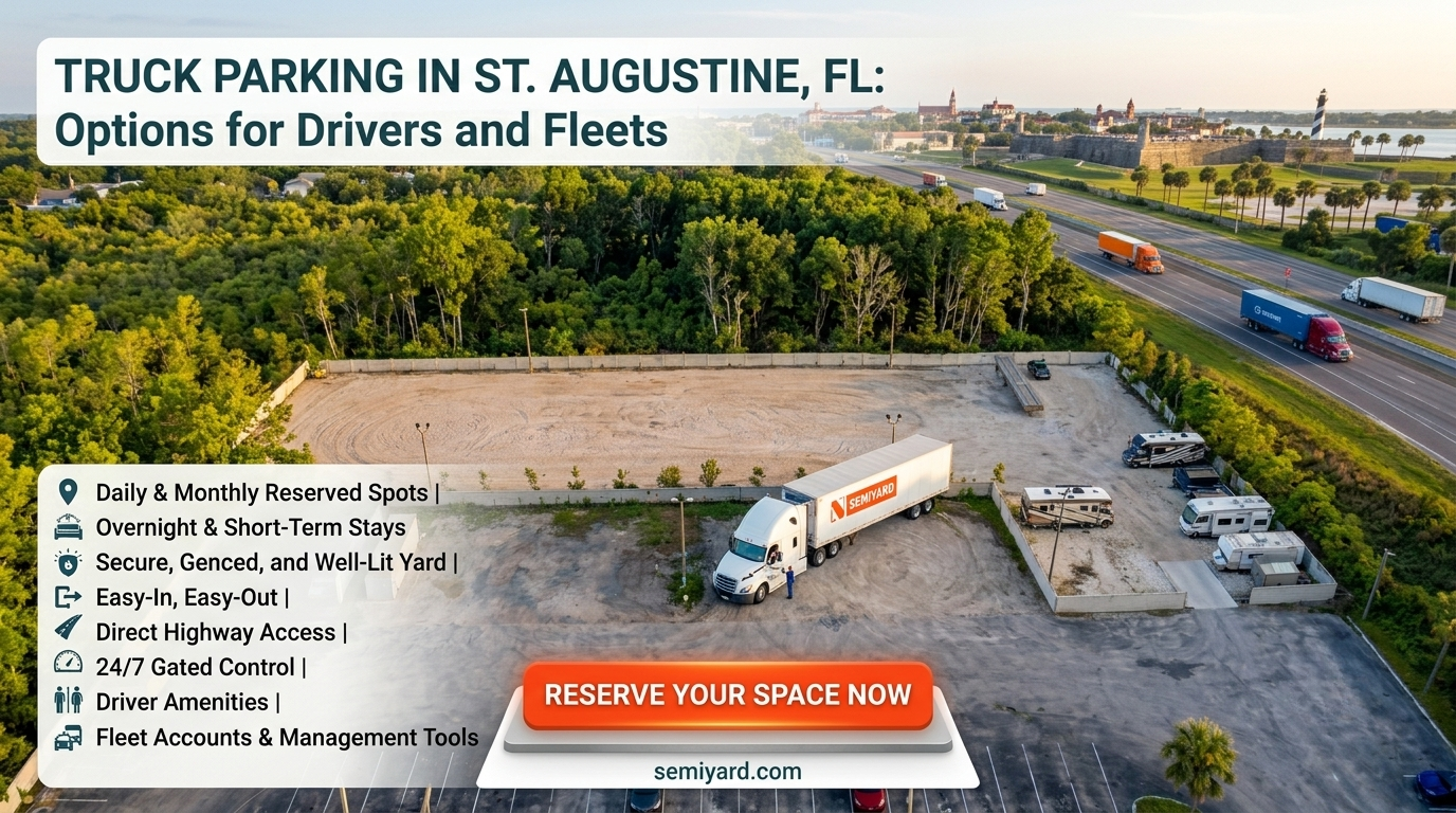 Truck Parking in St. Augustine, FL: Options for Carrier and Fleets