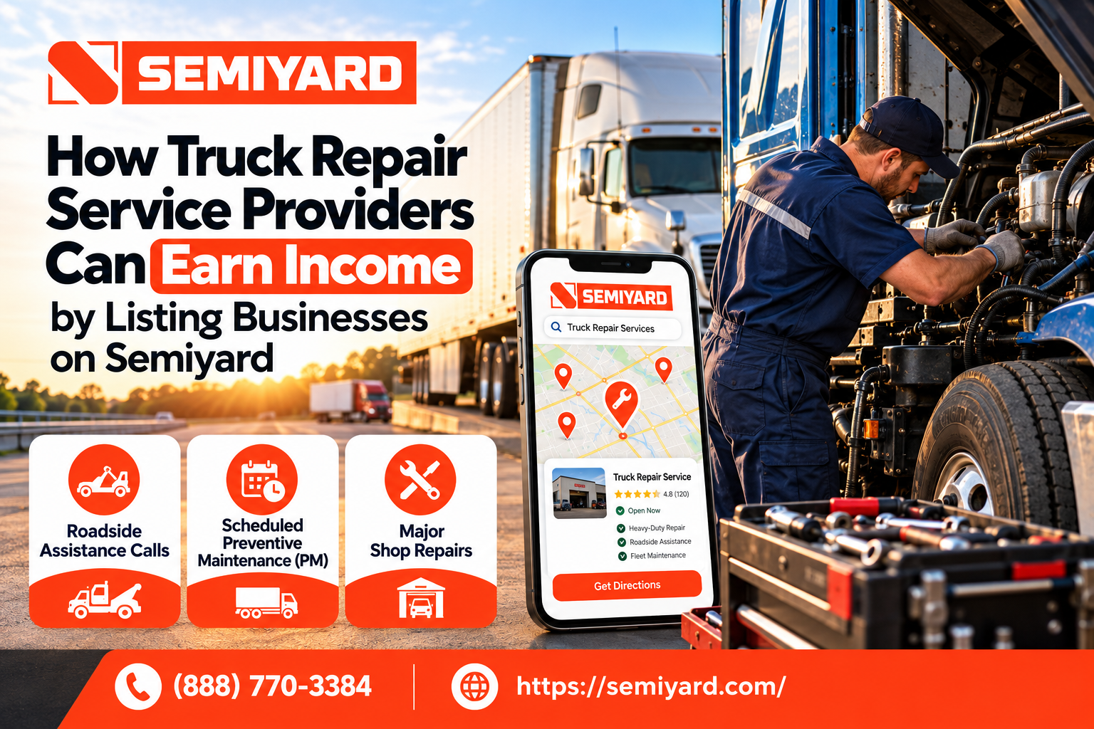 How Truck Repair Service Providers Can Earn Income by Listing Businesses on Semiyard