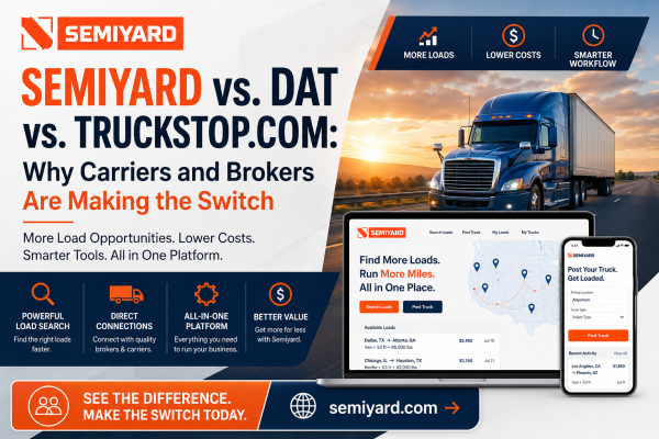 Semiyard vs. DAT vs. Truckstop.com