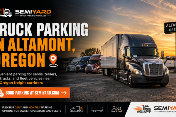 Truck parking at Altamont, Oregon